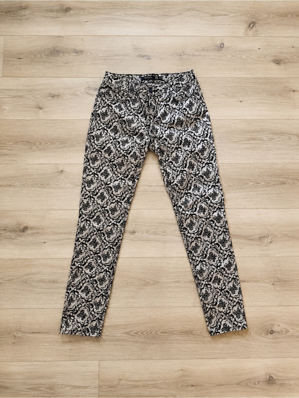 Iris Jeans Black Damask Print Pants
